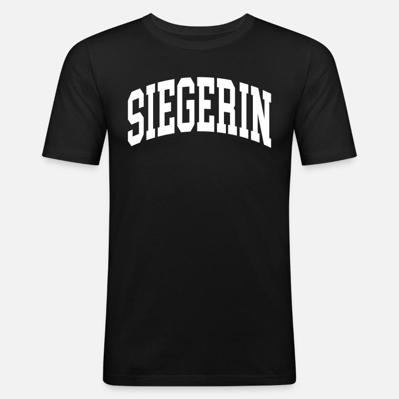 Siegerin - Männer Slim Fit T-Shirt - Schwarz