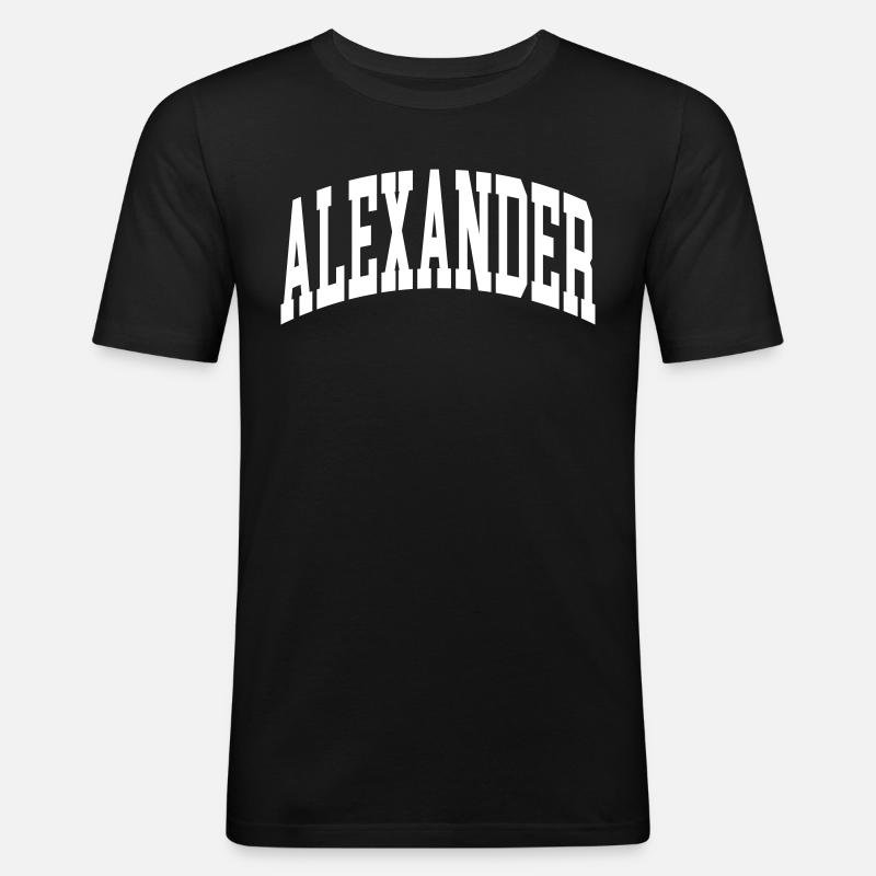 Alexander - Männer Slim Fit T-Shirt - Schwarz