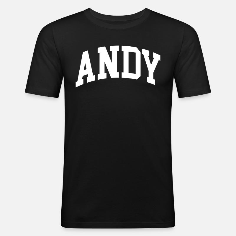Andy - Männer Slim Fit T-Shirt - Schwarz