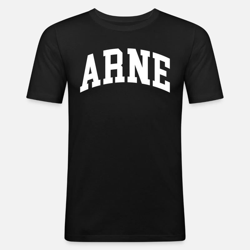 Arne - Männer Slim Fit T-Shirt - Schwarz