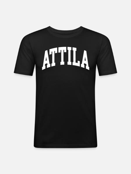 Attila - Männer Slim Fit T-Shirt - Schwarz