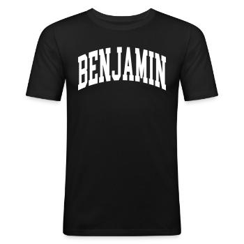 Benjamin - T-shirt près du corps Homme - noir - Devant - Nik (191cm)