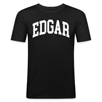 Edgar - Männer Slim Fit T-Shirt - Schwarz - Vorne - Nik (191cm)