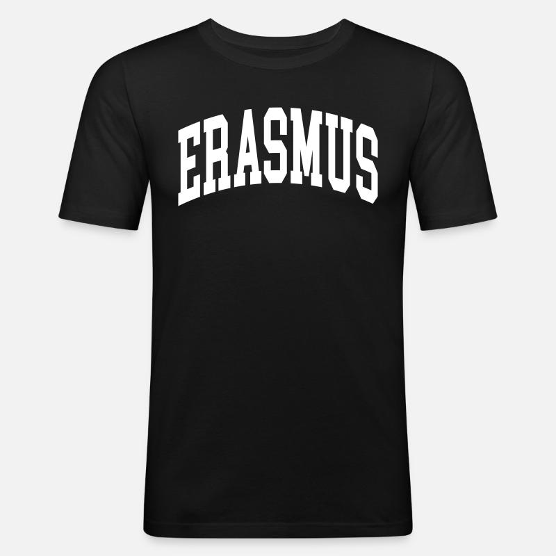 Erasmus - Männer Slim Fit T-Shirt - Schwarz