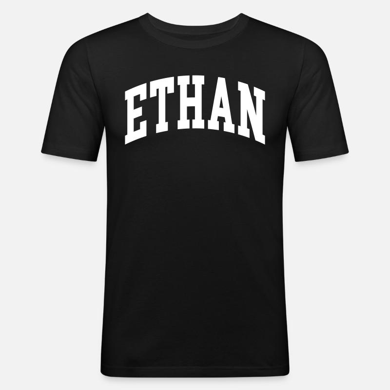 Ethan - Männer Slim Fit T-Shirt - Schwarz