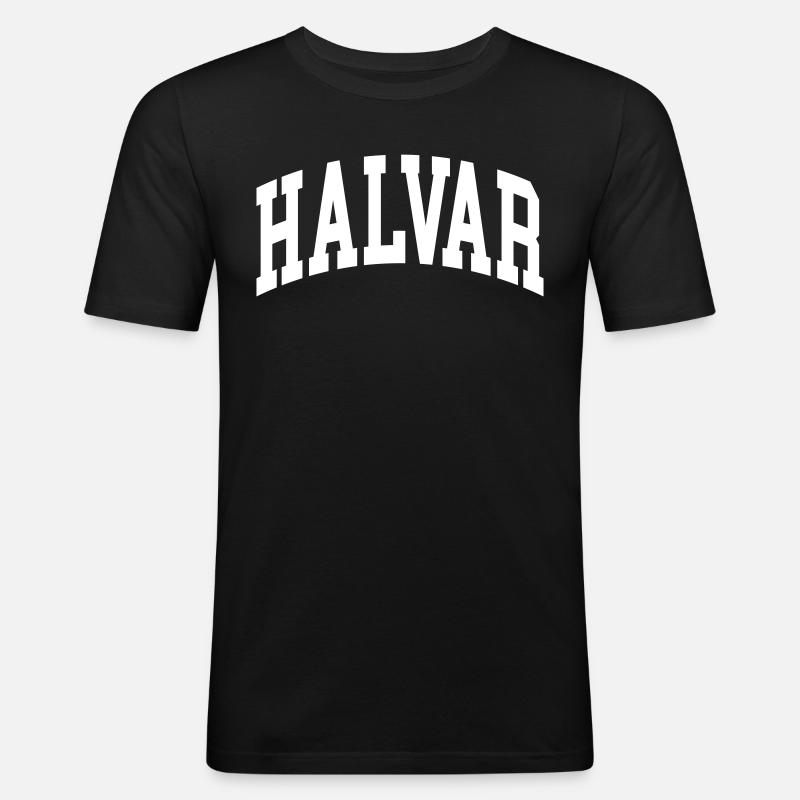 Halvar - Männer Slim Fit T-Shirt - Schwarz
