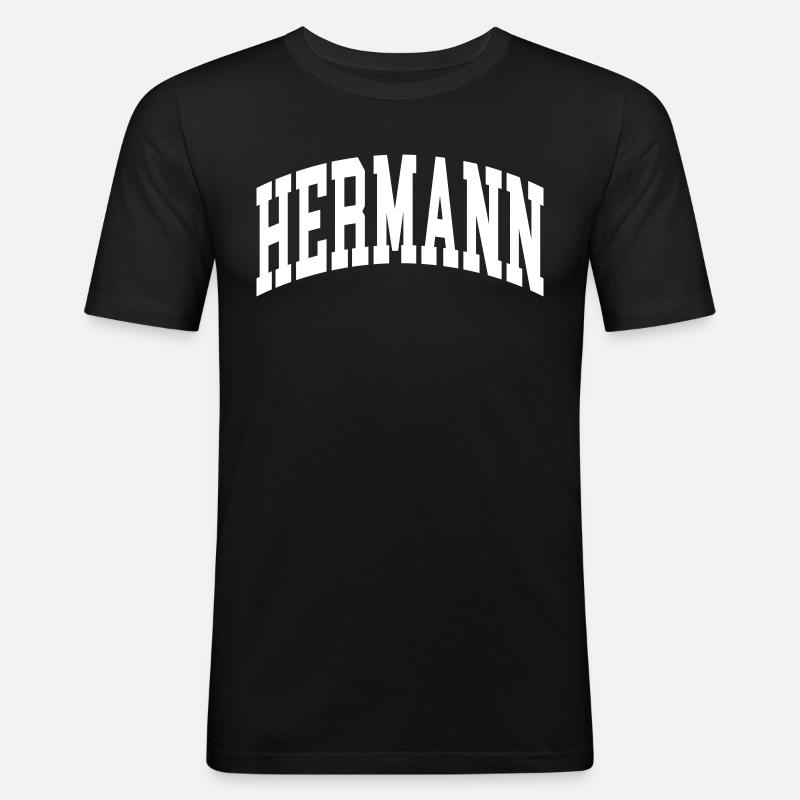 Hermann - Männer Slim Fit T-Shirt - Schwarz