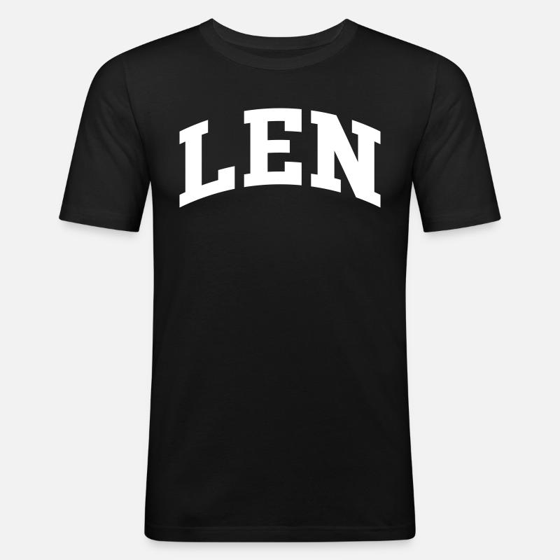 Len - Männer Slim Fit T-Shirt - Schwarz