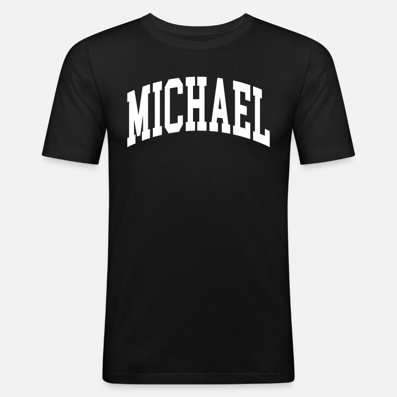 Michael - Männer Slim Fit T-Shirt - Schwarz