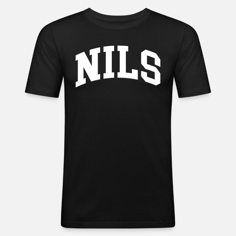 Nils - Männer Slim Fit T-Shirt - Schwarz