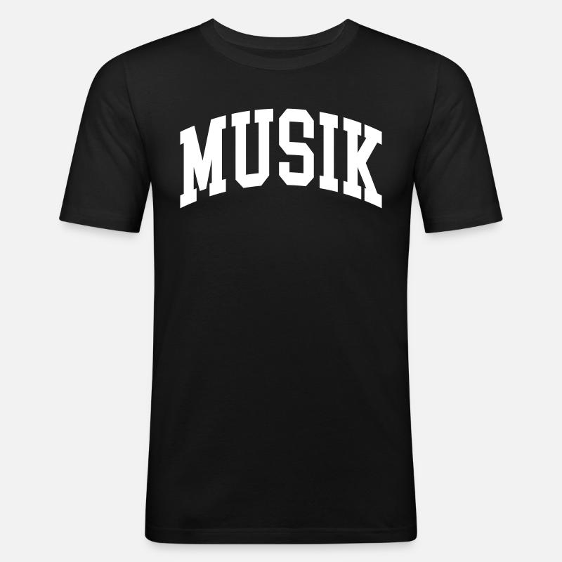 Musik - Männer Slim Fit T-Shirt - Schwarz