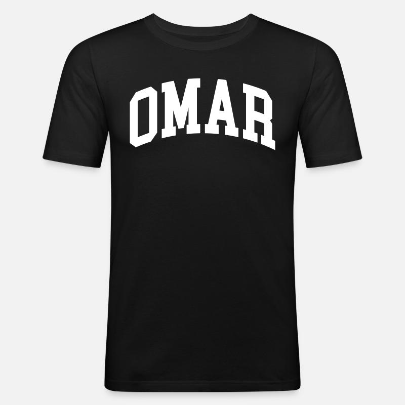 Omar - Männer Slim Fit T-Shirt - Schwarz