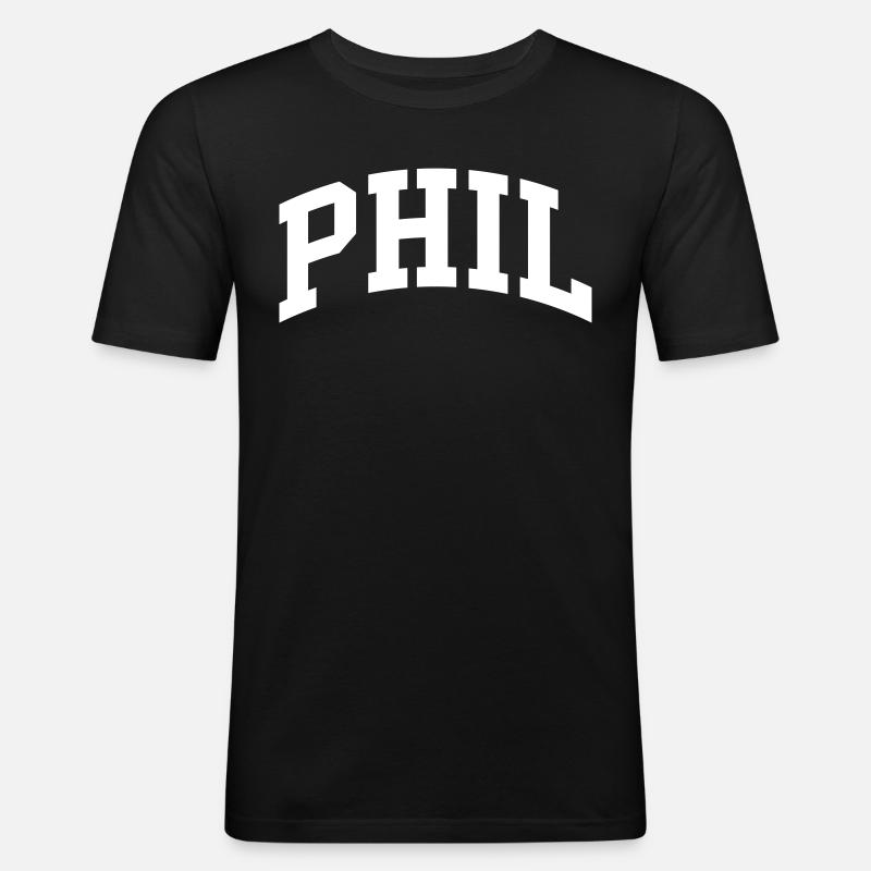 Phil - Männer Slim Fit T-Shirt - Schwarz