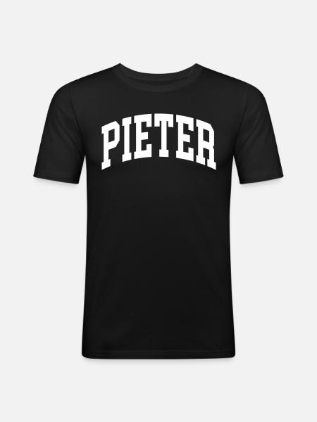 Pieter - Männer Slim Fit T-Shirt - Schwarz
