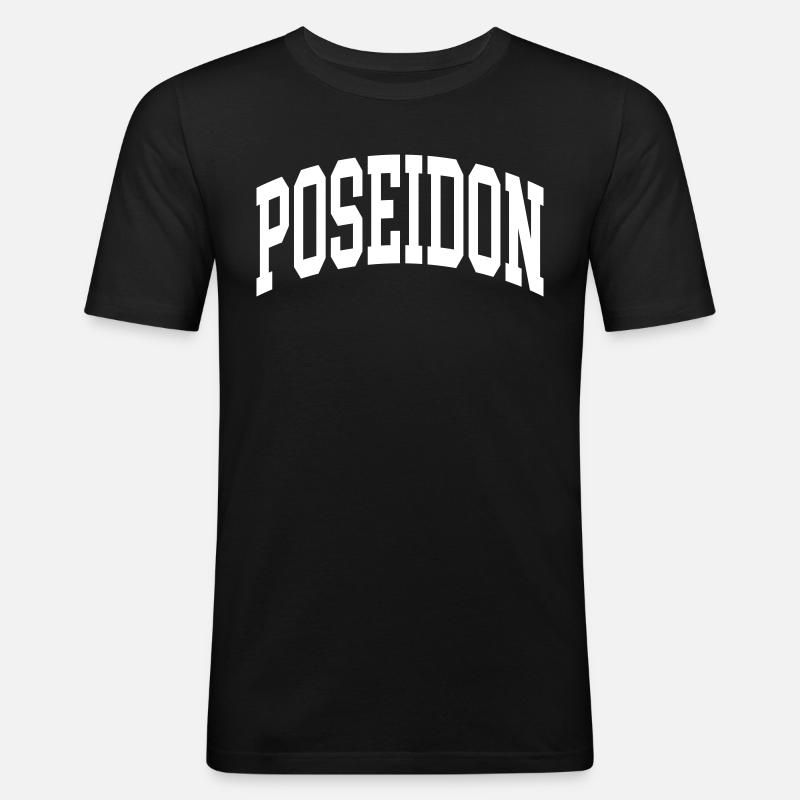 Poseidon - Männer Slim Fit T-Shirt - Schwarz