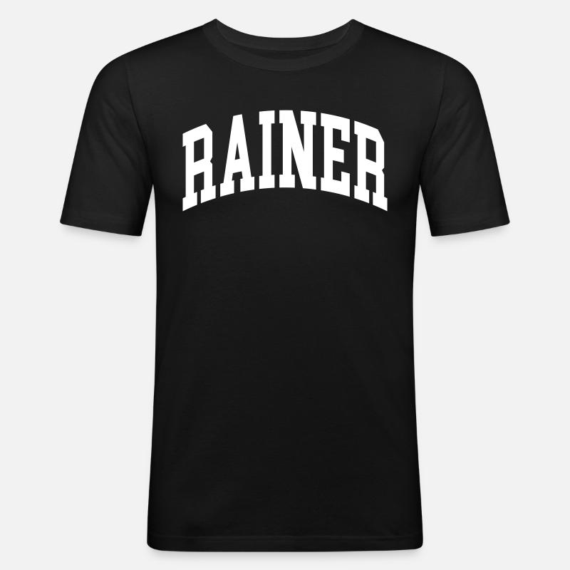 Rainer - Männer Slim Fit T-Shirt - Schwarz