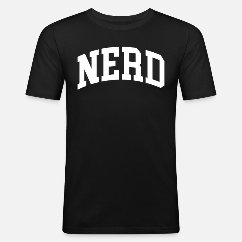 Nerd - Männer Slim Fit T-Shirt - Schwarz