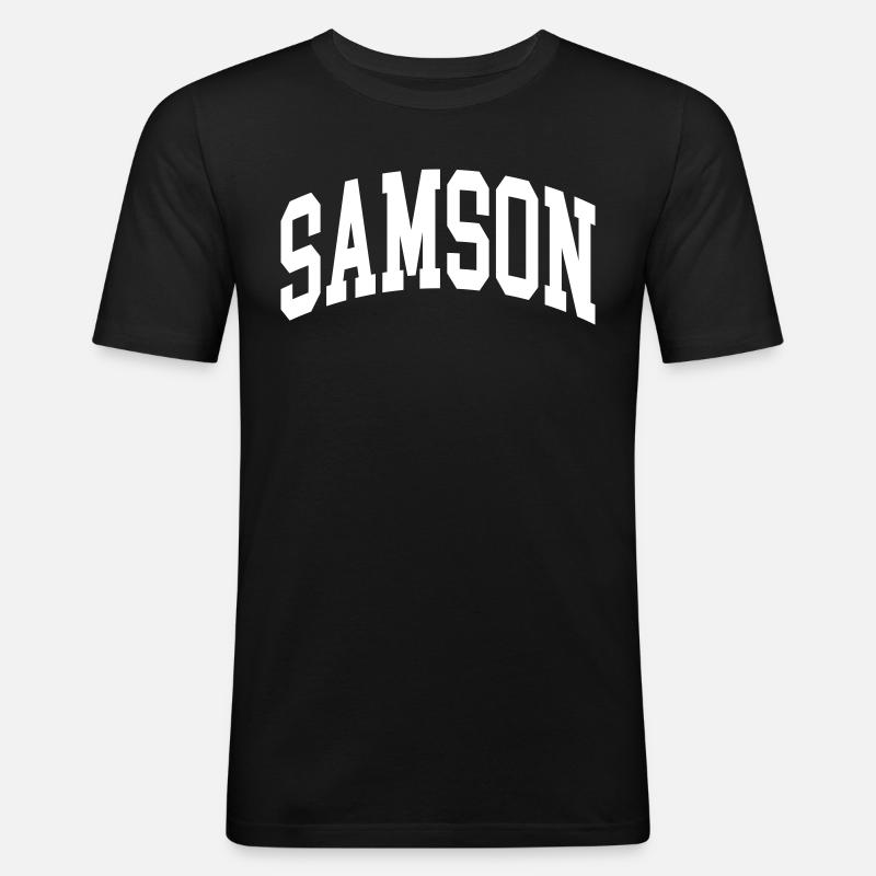 Samson - Männer Slim Fit T-Shirt - Schwarz