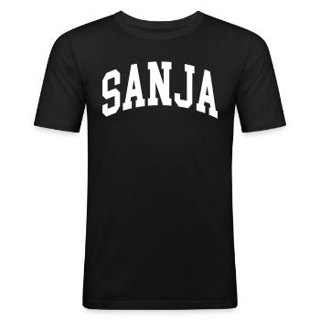 Anne - T-shirt près du corps Homme - noir - Devant - Nik (191cm)