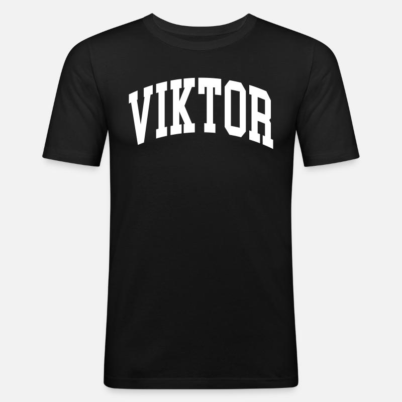 Viktor - Männer Slim Fit T-Shirt - Schwarz