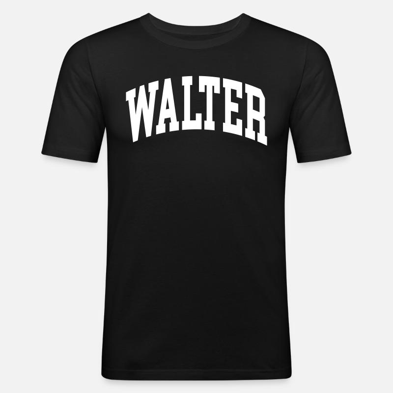 Walter - Männer Slim Fit T-Shirt - Schwarz