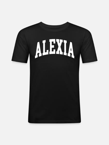 Alexia - Männer Slim Fit T-Shirt - Schwarz