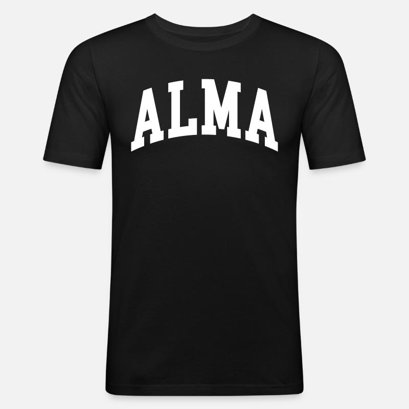 Alma - Männer Slim Fit T-Shirt - Schwarz