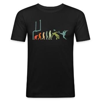 Footballspieler Rugby-ball Football-Game Evolution - Männer Slim Fit T-Shirt - Schwarz - Vorne - Nik (191cm)