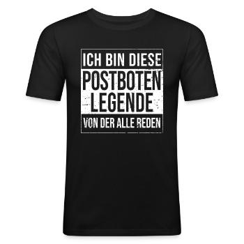 Postboten Geburtstag geboren Legende Postbote - Männer Slim Fit T-Shirt - Schwarz - Vorne - Nik (191cm)