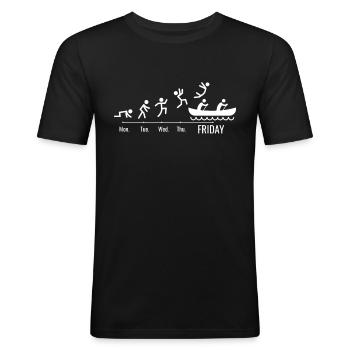 Kajak Kanu Wochenend BOOT Kanufahrer Kanufahren - Männer Slim Fit T-Shirt - Schwarz - Vorne - Nik (191cm)
