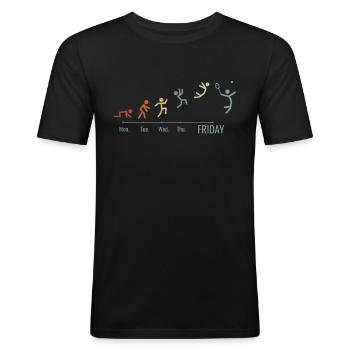 Tennis Tennis Bal Tennis Speler Weekend Vintage - Mannen slim fit T-shirt - zwart - Voor - Nik (191cm)