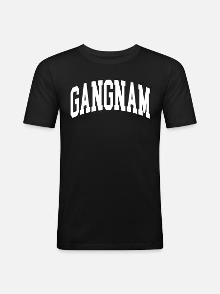 Gangnam - Männer Slim Fit T-Shirt - Schwarz
