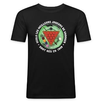 French snooker player born 1949 - Men's Slim Fit T-Shirt - black - Front - Nik (191cm)