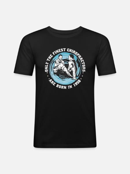 Physiotherapy born 1958 - Men's Slim Fit T-Shirt - black