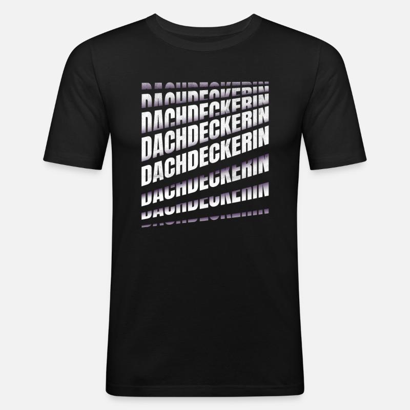 Dachdecker Spruch Handwerker Dachdeckerin - Männer Slim Fit T-Shirt - Schwarz