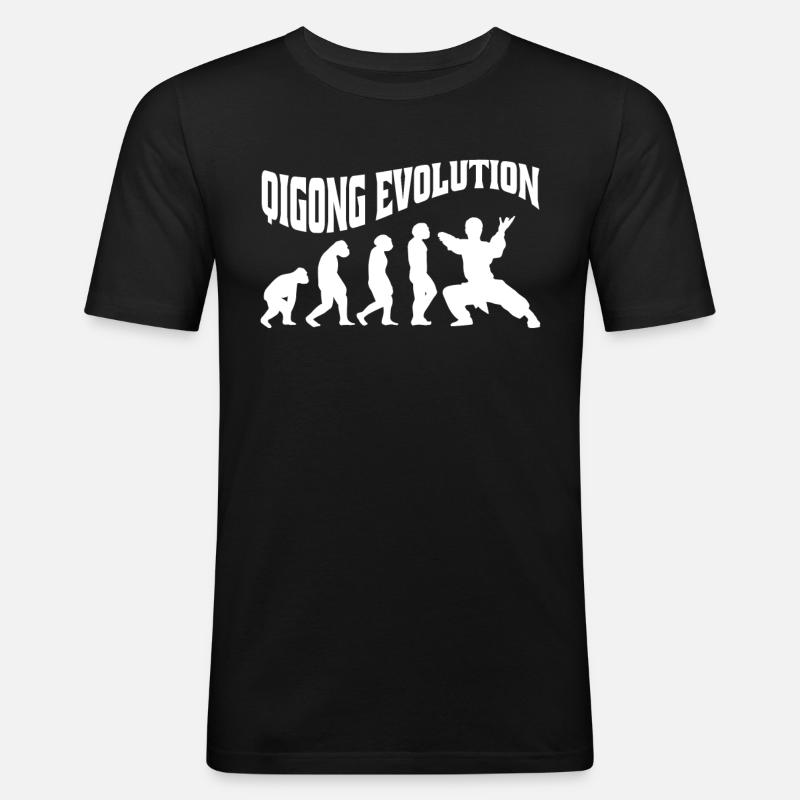 Qi-Gong Chigong Méditation Thaï-Chi Evolution - T-shirt près du corps Homme - noir