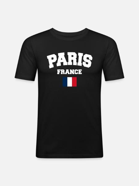 Paris - Men's Slim Fit T-Shirt - black