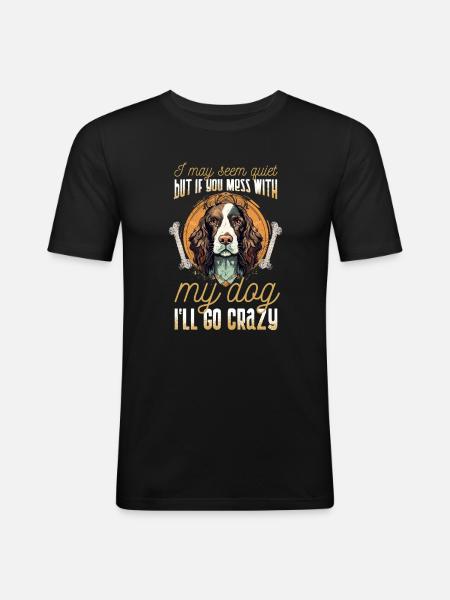 Hunderasse Englisch Springer-Spaniel - Männer Slim Fit T-Shirt - Schwarz