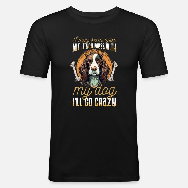 Hunderasse Englisch Springer-Spaniel - Männer Slim Fit T-Shirt - Schwarz
