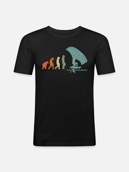 Wingfoil Surfer Wingfoiling Hydrofoil Evolution - T-shirt près du corps Homme - noir