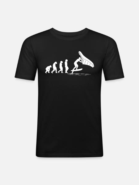 Wingfoil-Surfer Wingfoiling-Board Evolution - Männer Slim Fit T-Shirt - Schwarz