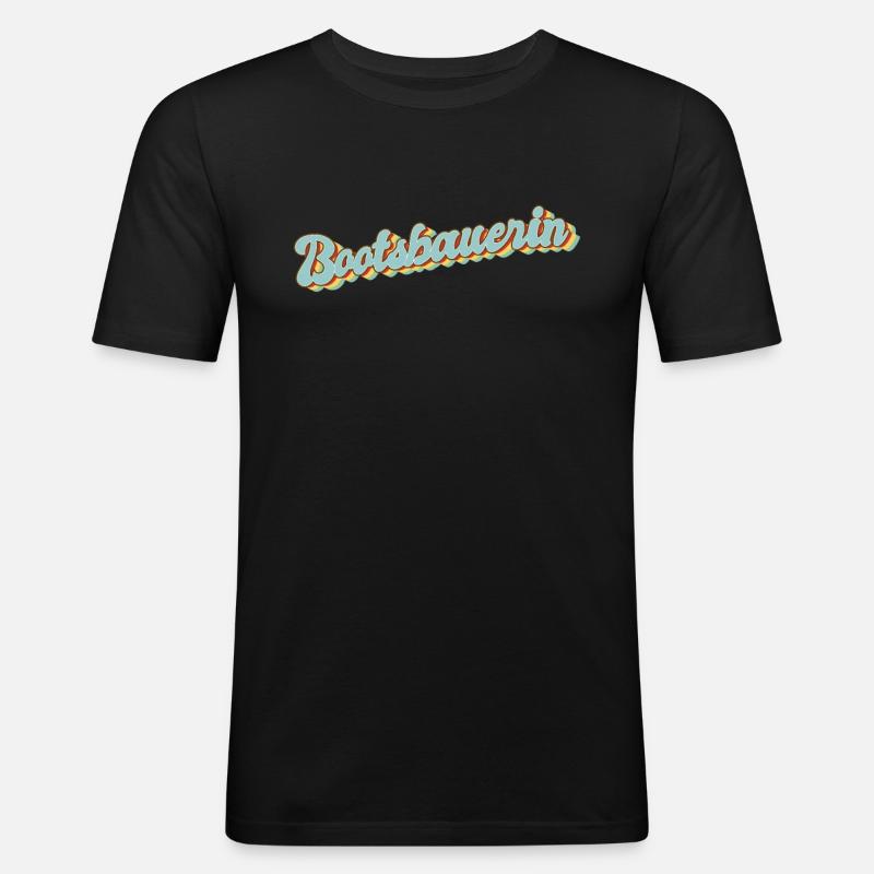 Schiffbauer Abschluss-Geschenk Bootsbauerin - Männer Slim Fit T-Shirt - Schwarz