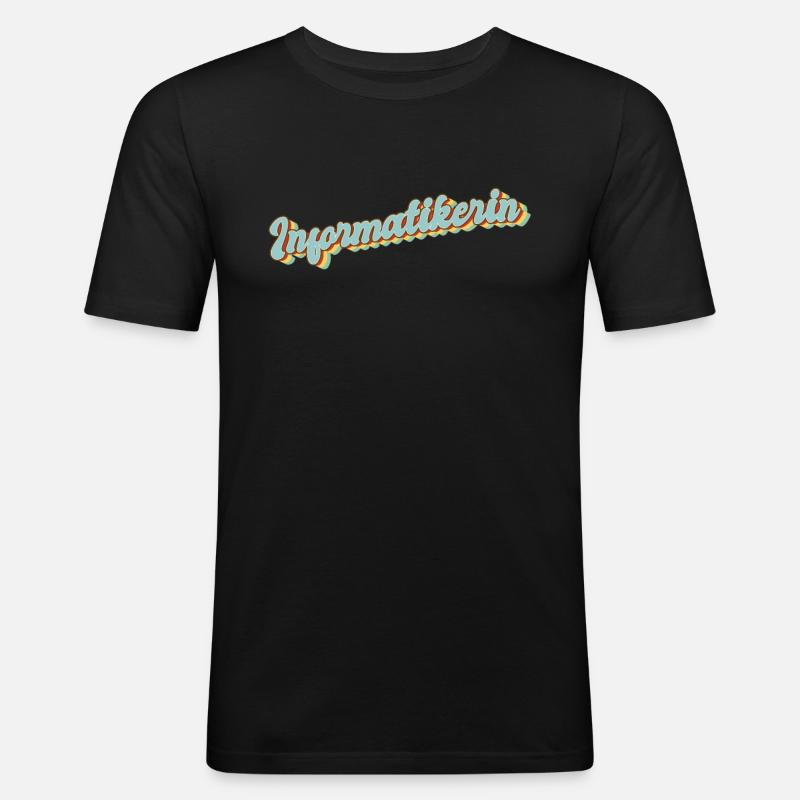 Programmierer Abschluss-Geschenk Informatikerin - Männer Slim Fit T-Shirt - Schwarz