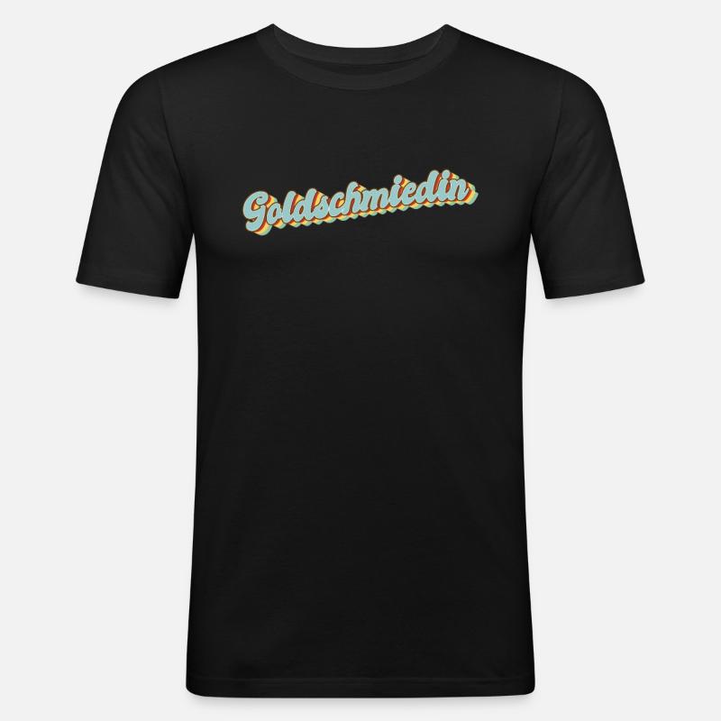 Juwelier Abschluss-Geschenk Goldschmiedin - Männer Slim Fit T-Shirt - Schwarz
