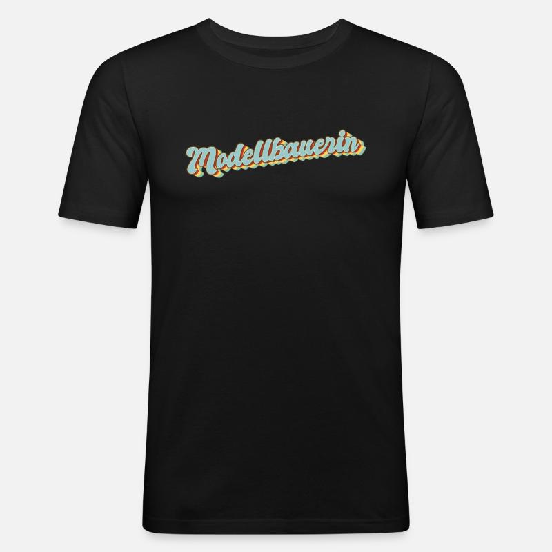 Technischer Abschluss-Geschenk Modellbauerin - Männer Slim Fit T-Shirt - Schwarz