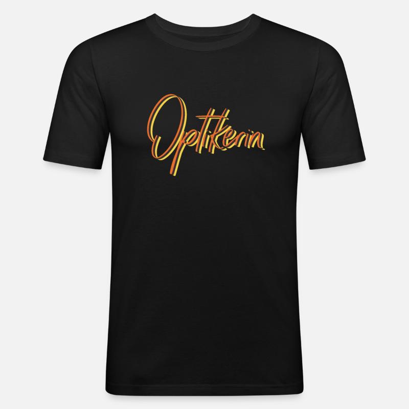 Optiker Abschluss-Geschenk Optikerin - Männer Slim Fit T-Shirt - Schwarz