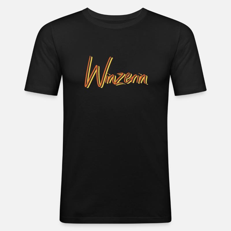 Weinbauer Abschluss-Geschenk Winzerin - Männer Slim Fit T-Shirt - Schwarz