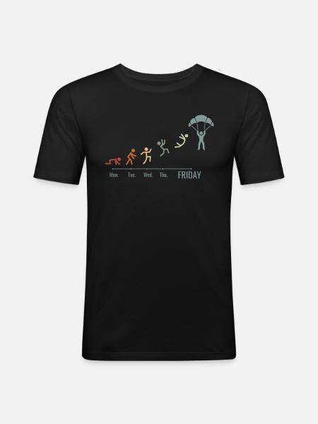 Fallschirmspringen SKYDIVING SKYDIVER - Men's Slim Fit T-Shirt - black
