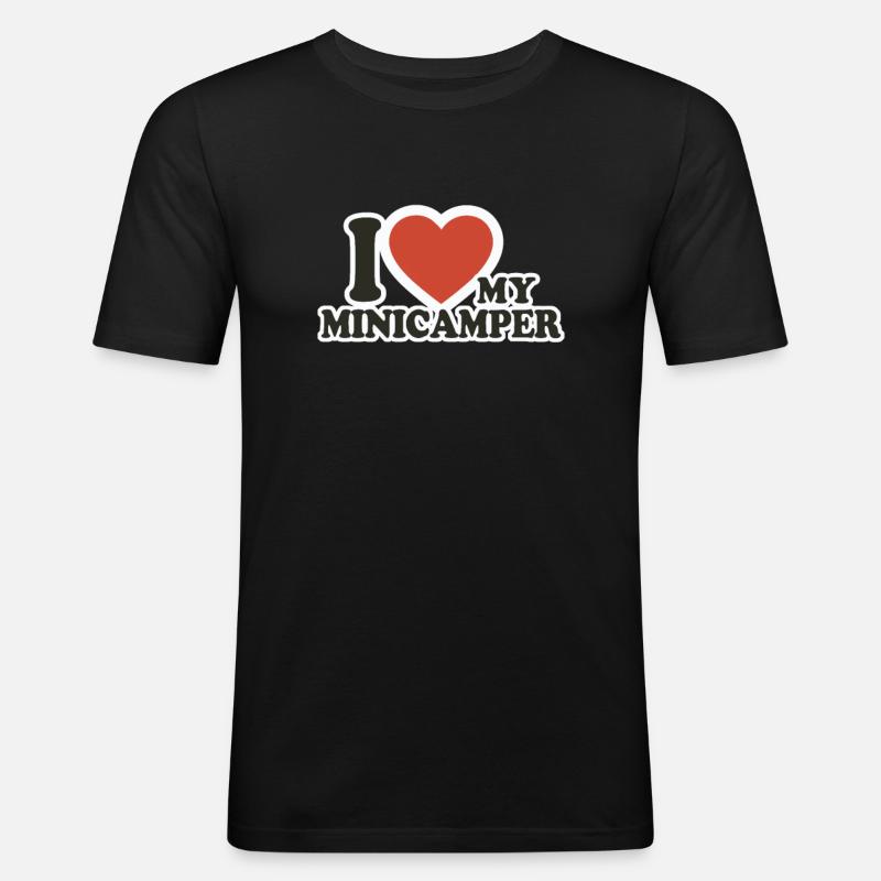 Minicamper Love Camping-Camper Microcamper - Männer Slim Fit T-Shirt - Schwarz