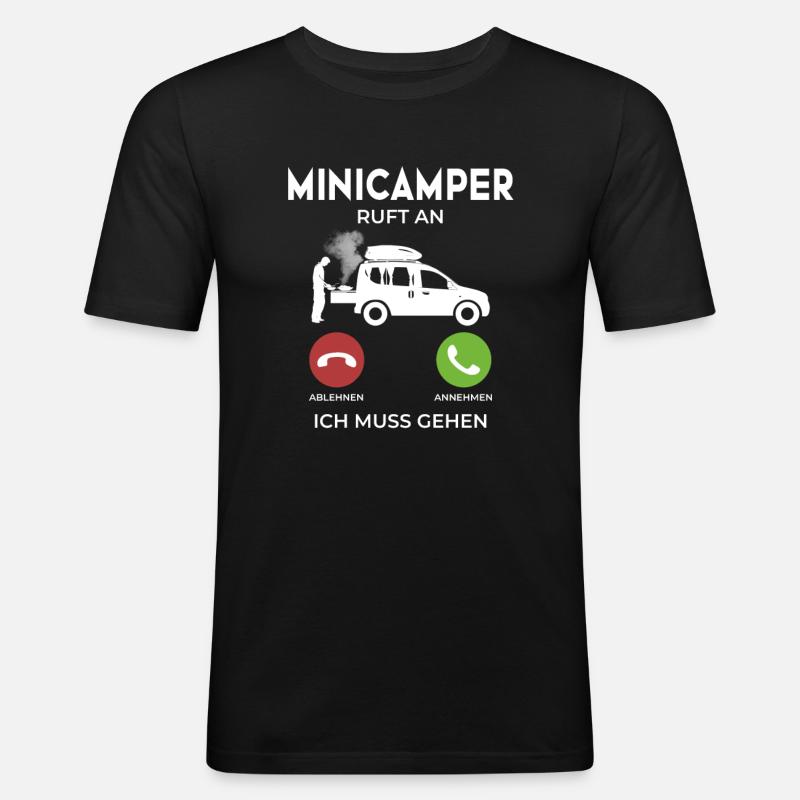 Minicamper CALLS Camping-Camper Microcamper - T-shirt près du corps Homme - noir